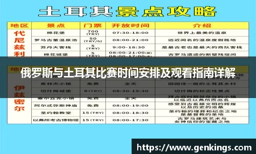 俄罗斯与土耳其比赛时间安排及观看指南详解