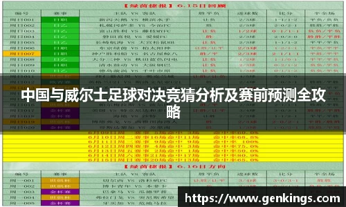 中国与威尔士足球对决竞猜分析及赛前预测全攻略